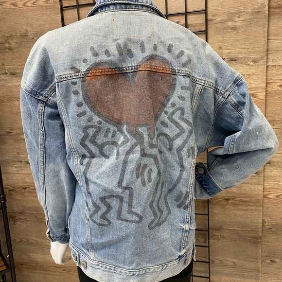 American Eagle X Keith Haring Oversized Denim Jacket (Size XS) - Picture 3 of 6